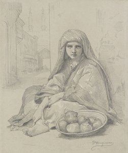 Algerijns meisje verkoopt granaatappels, 19e eeuw